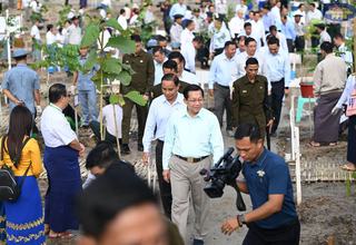 ပြည်ထောင်စုသမ္မတမြန်မာနိုင်ငံတော်၊ နိုင်ငံတော်သမ္မတ ဦးမင်းအောင်လှိုင် ၂၀၂၆ ခုနှစ်-မိုးရာသီ နိုင်ငံတော်အဆင့် ဒုတိယအကြိမ်သစ်ပင်စိုက်ပျိုးပွဲတော်သို့ တက်ရောက်၍ ပိတောက်ပျိုးပင်အား ဦးဆောင်စိုက်ပျိုးပေး